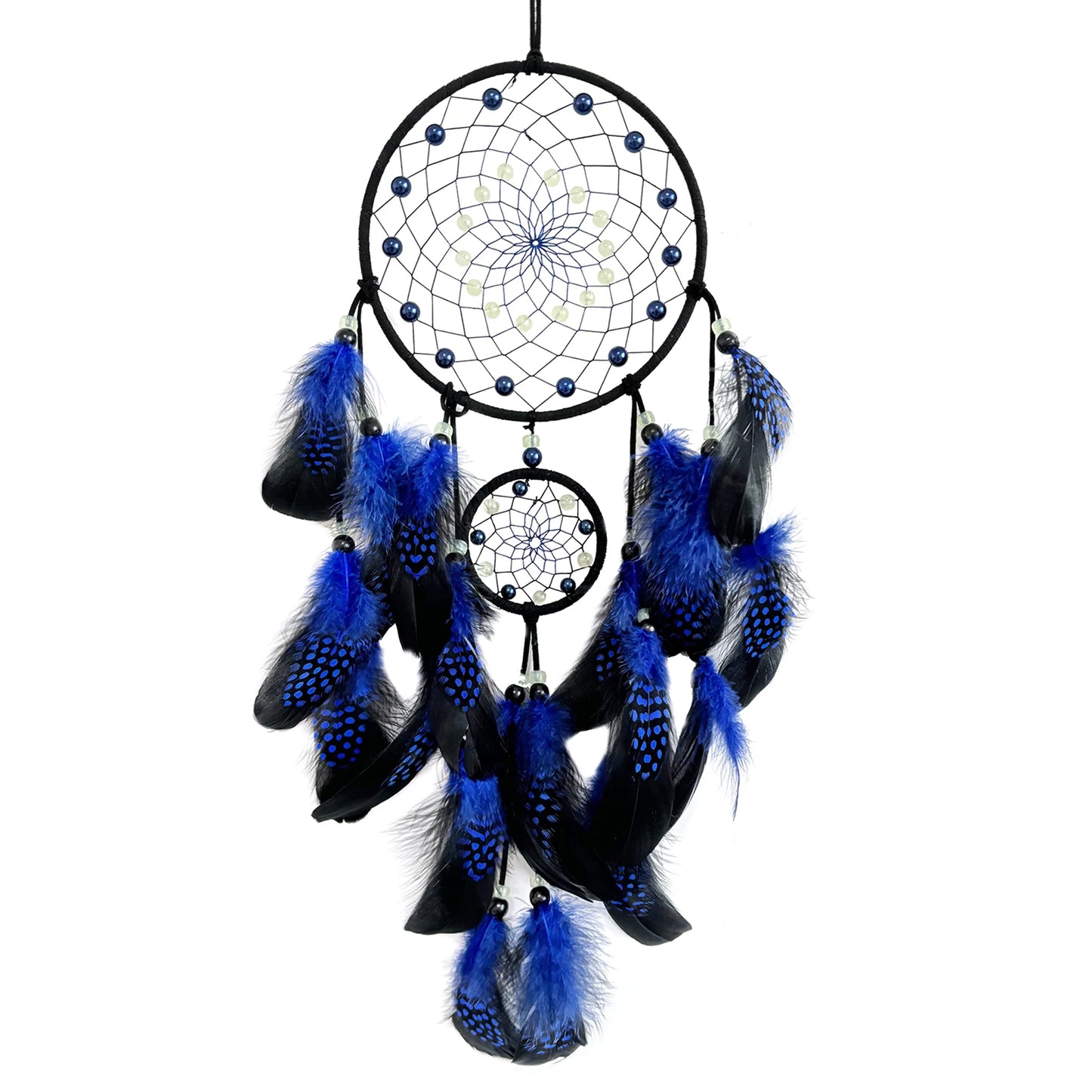 Handcrafted Dream Catcher Wall Hanging With Peacock Feathers And Beads