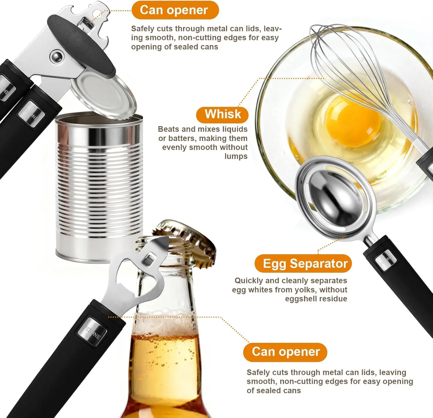 XMSJ 46 Pcs Stainless Steel Kitchen Utensils Set Essential