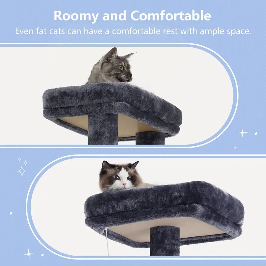 XMSJ Cat Tree Tower With Multilevel Platforms And Condos