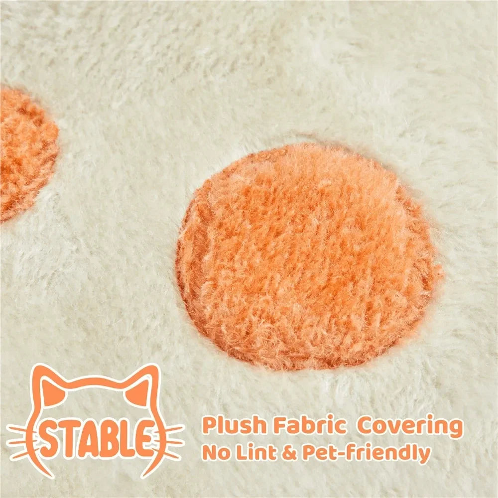 XMSJ Cat Tree Paw Shaped Plush Climbing Frame Condos