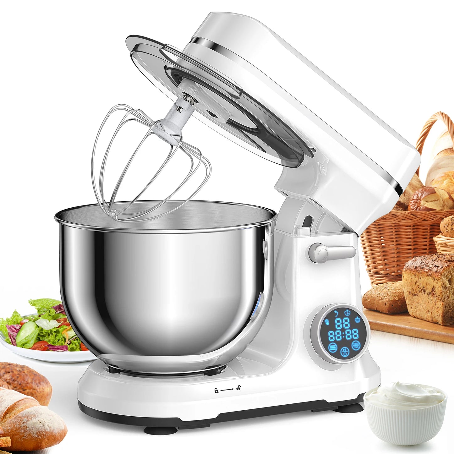 Biolomix 1200W Stand Mixer With 11 Speeds And Dough Hook