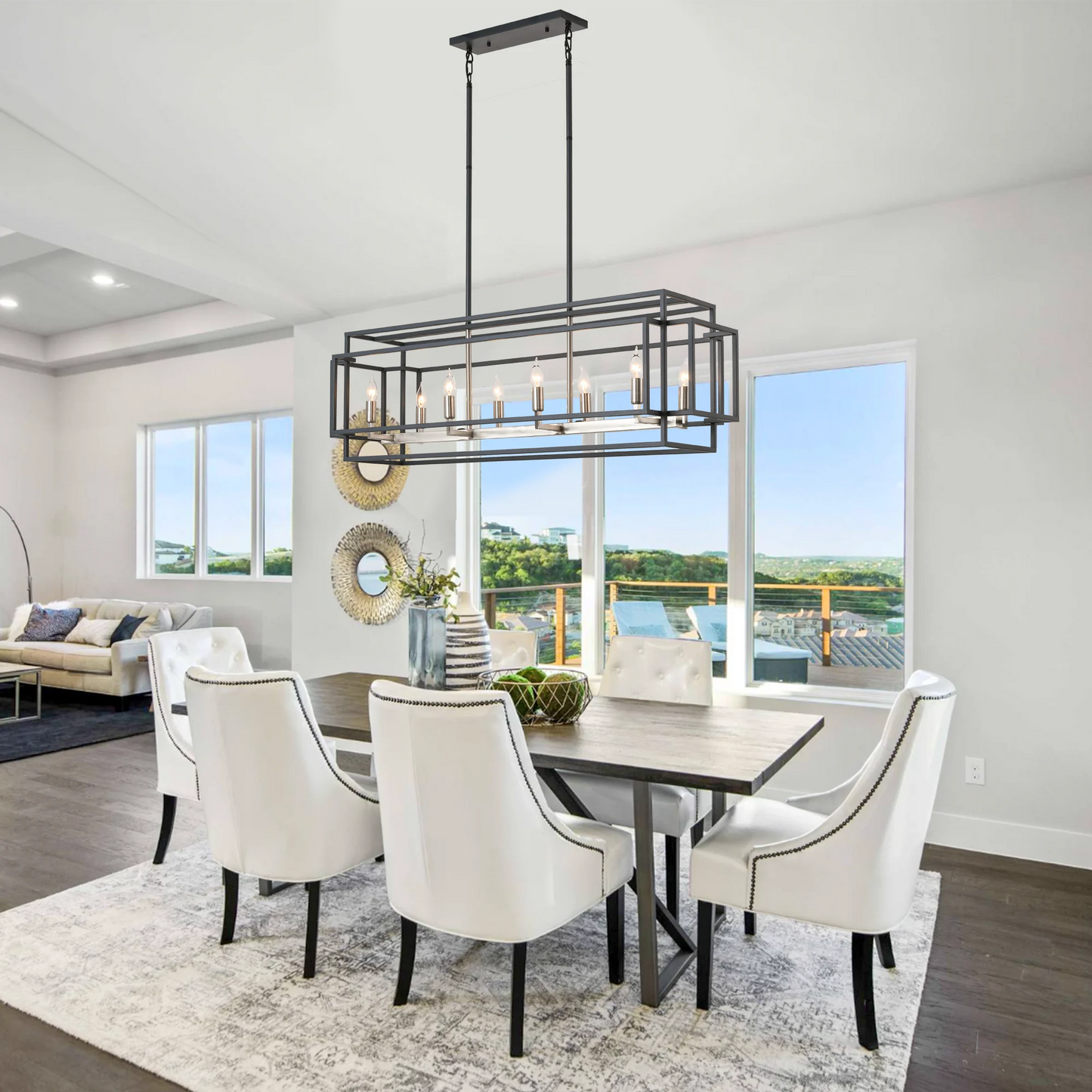 LovingC Retro Industrial Chandelier Pendant Lighting for Dining and Kitchen