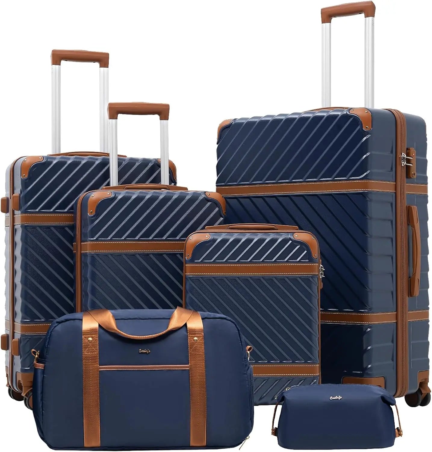 Coolife Luggage Set Hardside Spinner Suitcase TSA Lock