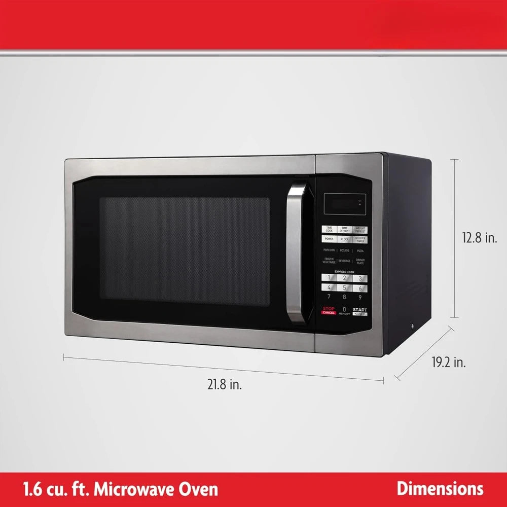 1100W Stainless Steel Countertop Microwave With Digital Timer