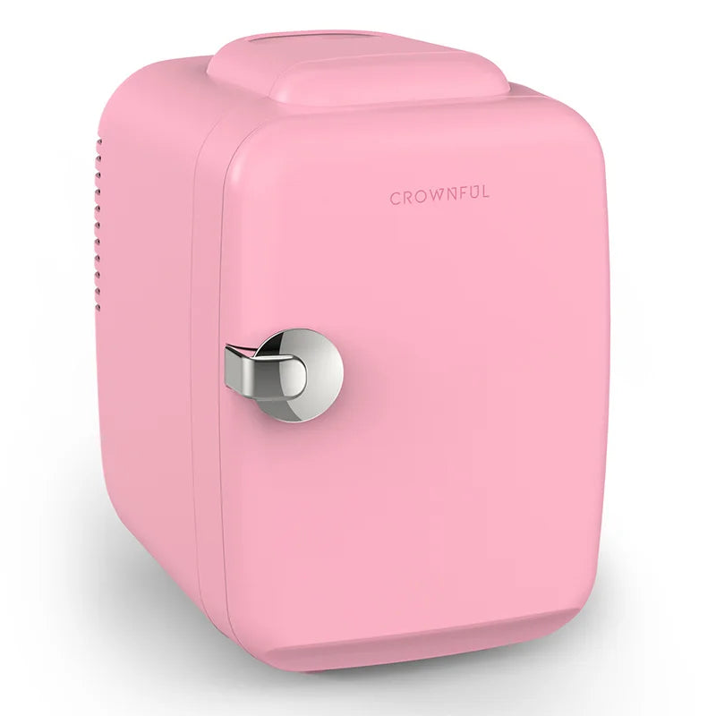 Crownful Mini Fridge For Makeup Skincare Refrigerator AC DC Car