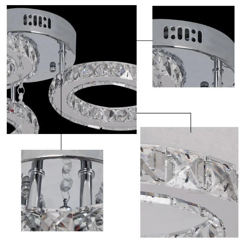 GreeLustr Modern Crystal Ring Pendant Light Ceiling Lamp