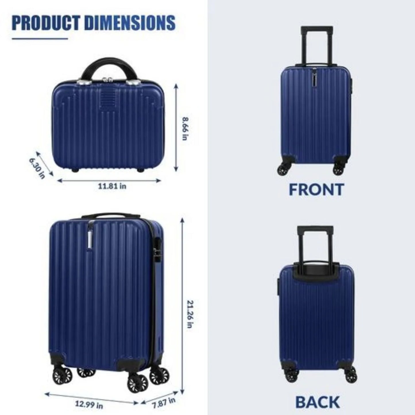 NONECN 2-Piece Hardshell Luggage Set With Spinner Wheels