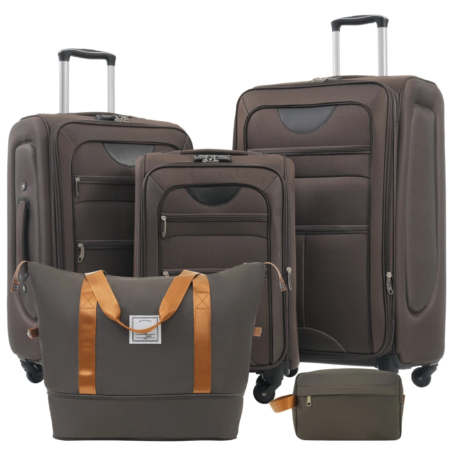 NONECN Softside Luggage Expandable 5 Piece Set Duffel Bag