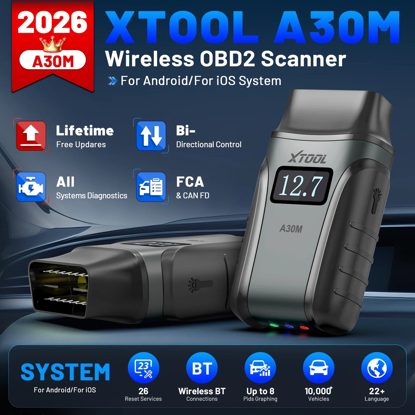XTOOL Anyscan A30M V2.0 All System Car Diagnostic Scanner OBD2