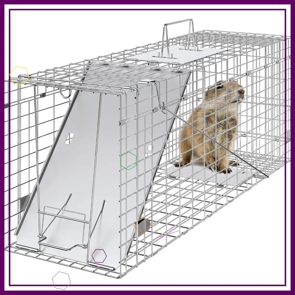 Humane Live Animal Cage Trap For Cats Rabbits Squirrels Raccoons Groundhogs