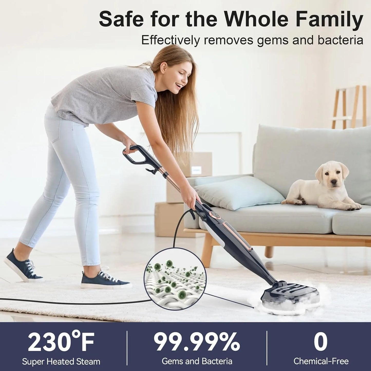 Devoac VM6 Scrubbing Steam Mop 1300W Power For Hardwood Floors