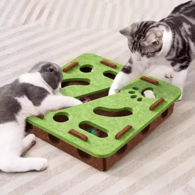 Interactive Cat Maze Puzzle Toy With Bell Balls For Kitten