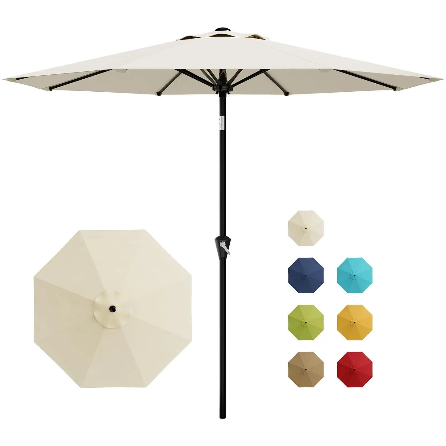 HiMISS Crank Tilt Patio Umbrella Outdoor Market UV Protection