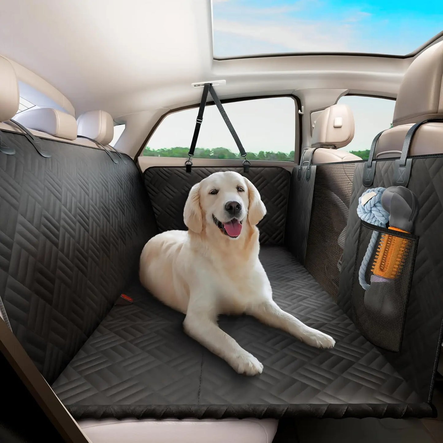 Rear Seat Dog Hammock Cover For Cars And SUVs Heavy Duty 600D