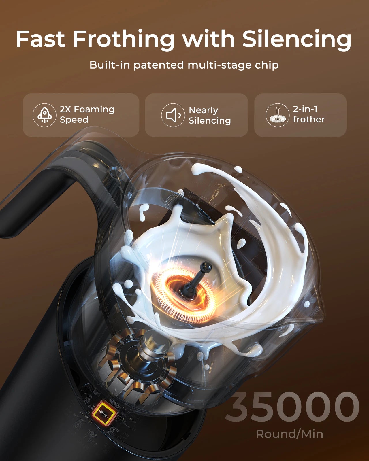 UHOST Milk Frother And Steamer 8 In 1 Electric Coffee