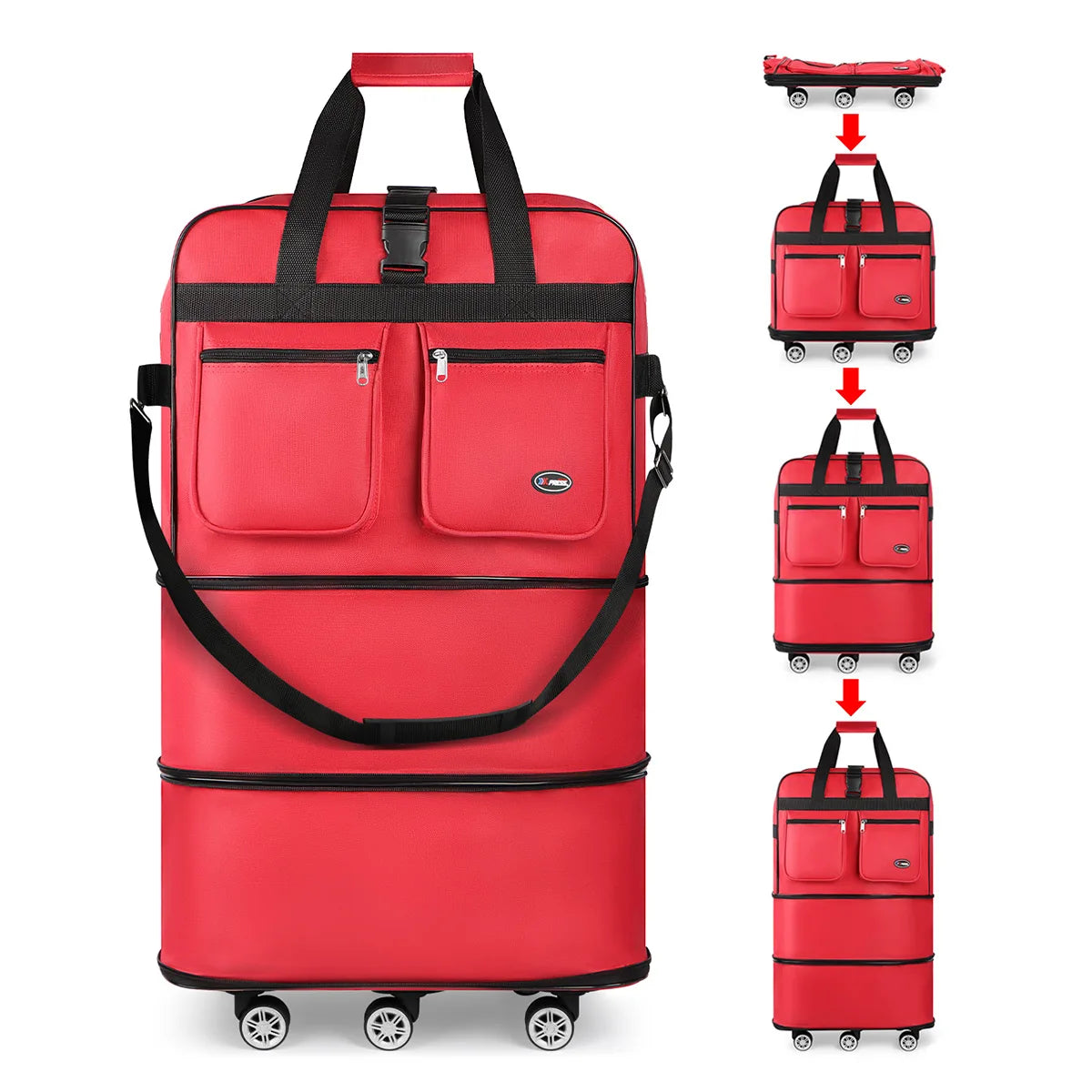 New York XPress Foldable Travel Bag With Wheels Expandable Duffel