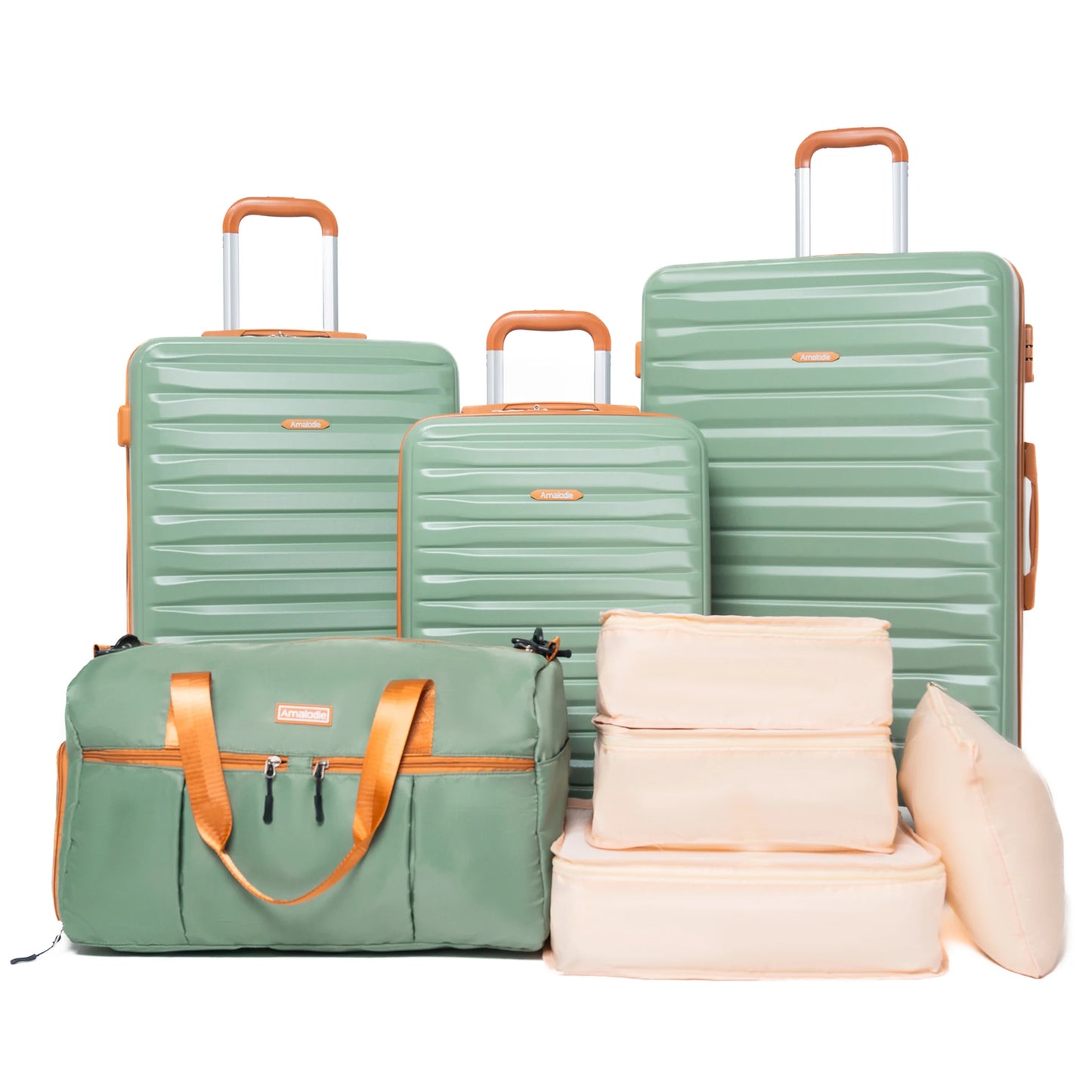 TravelhouseCN ABS Luggage Set With Spinner Wheels TSA Lock