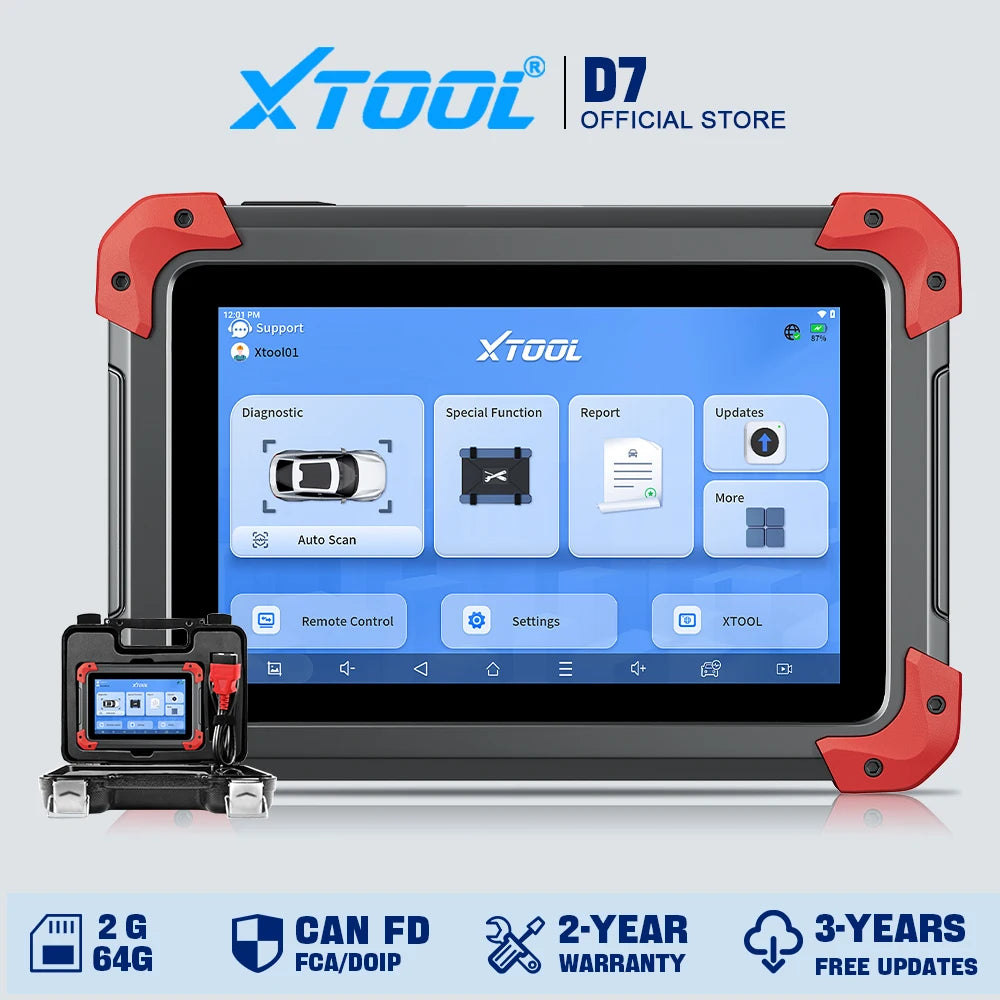 XTOOL D7 All System Car Diagnostic Scanner Bidirectional ECU Coding