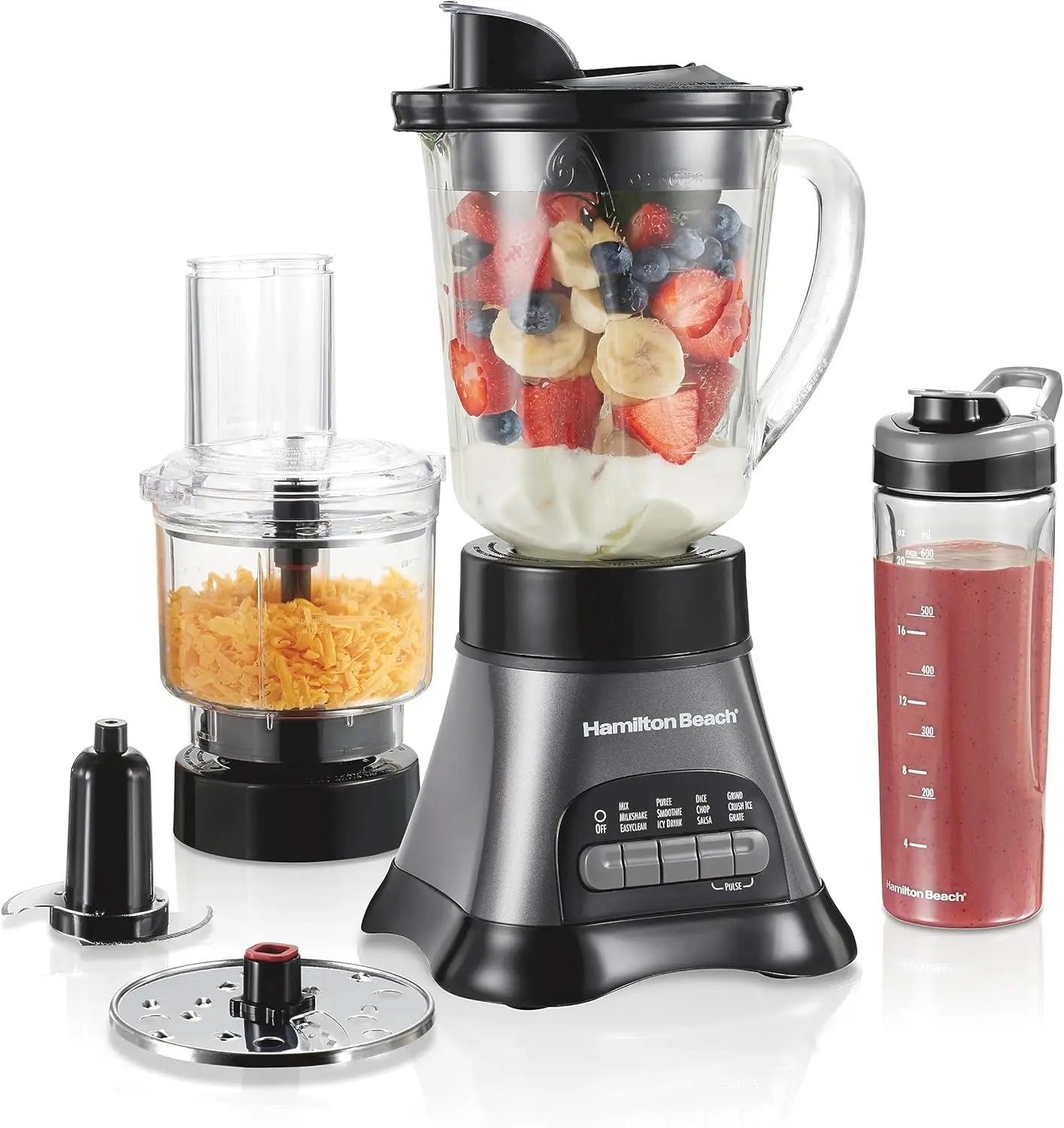 Iosn Blender And Food Processor Combo 700W 3 Cup Chopper Glass Jar