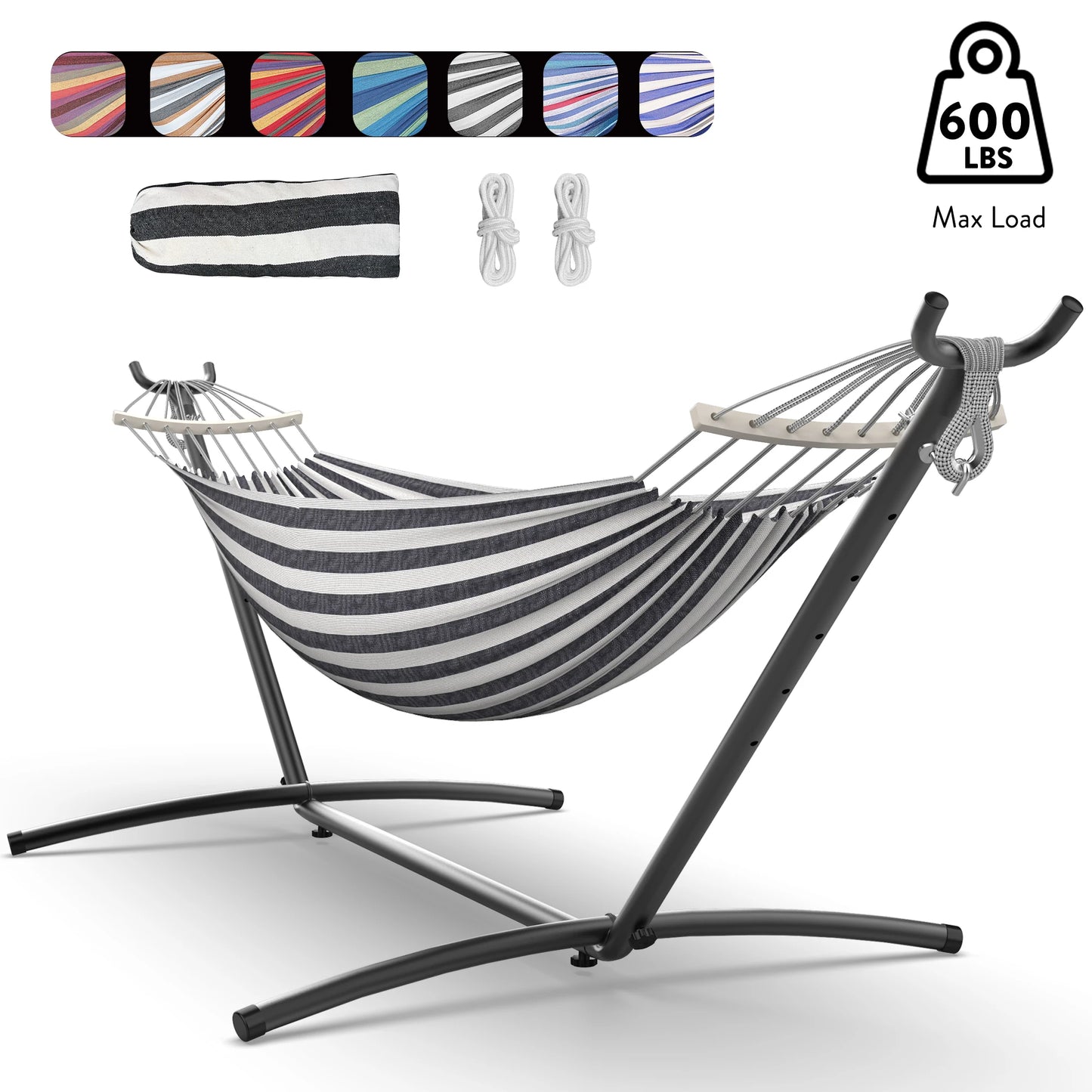 Gyroor Adjustable Stand Hammock 600 Pound Capacity With Storage Bag