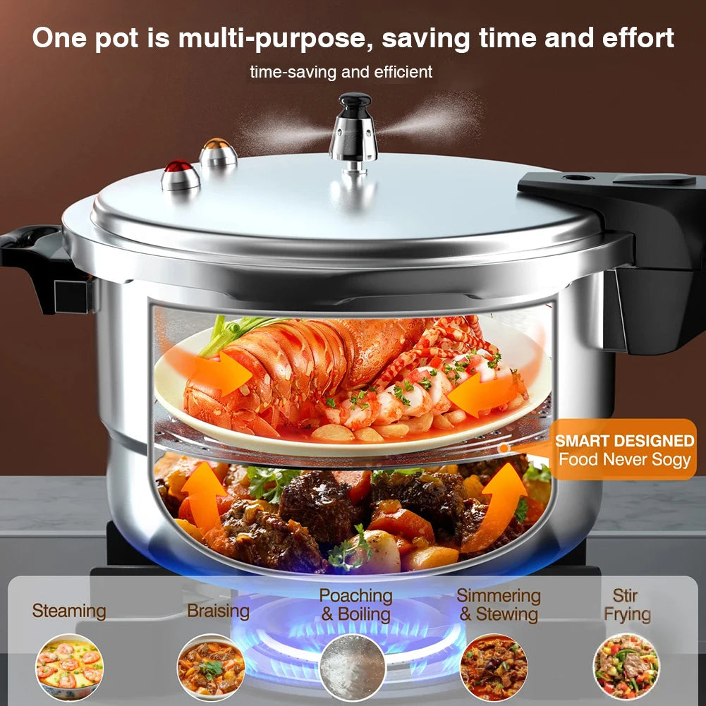 Aluminum Alloy Pressure Cooker With Steaming Plate For Induction Stove