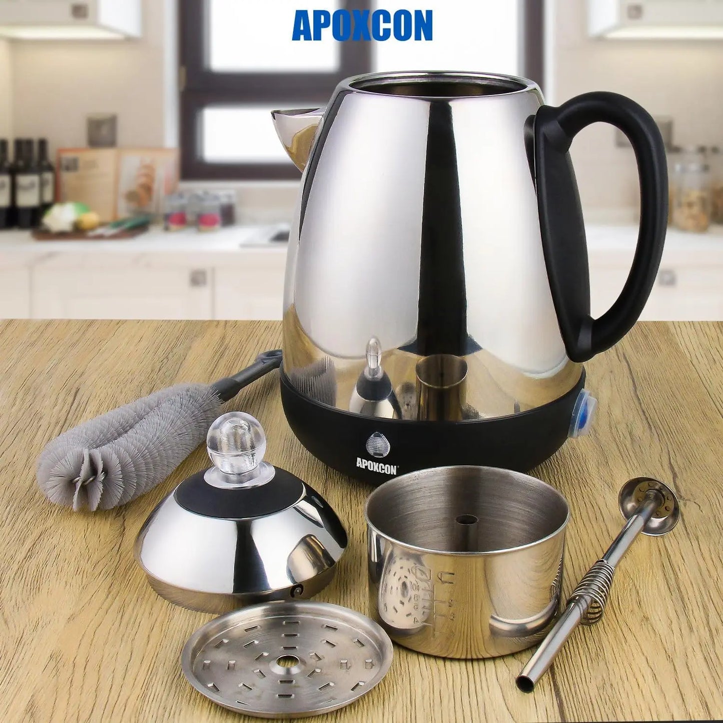 XMSJ Electric Stainless Steel Coffee Percolator With Auto Keep Warm