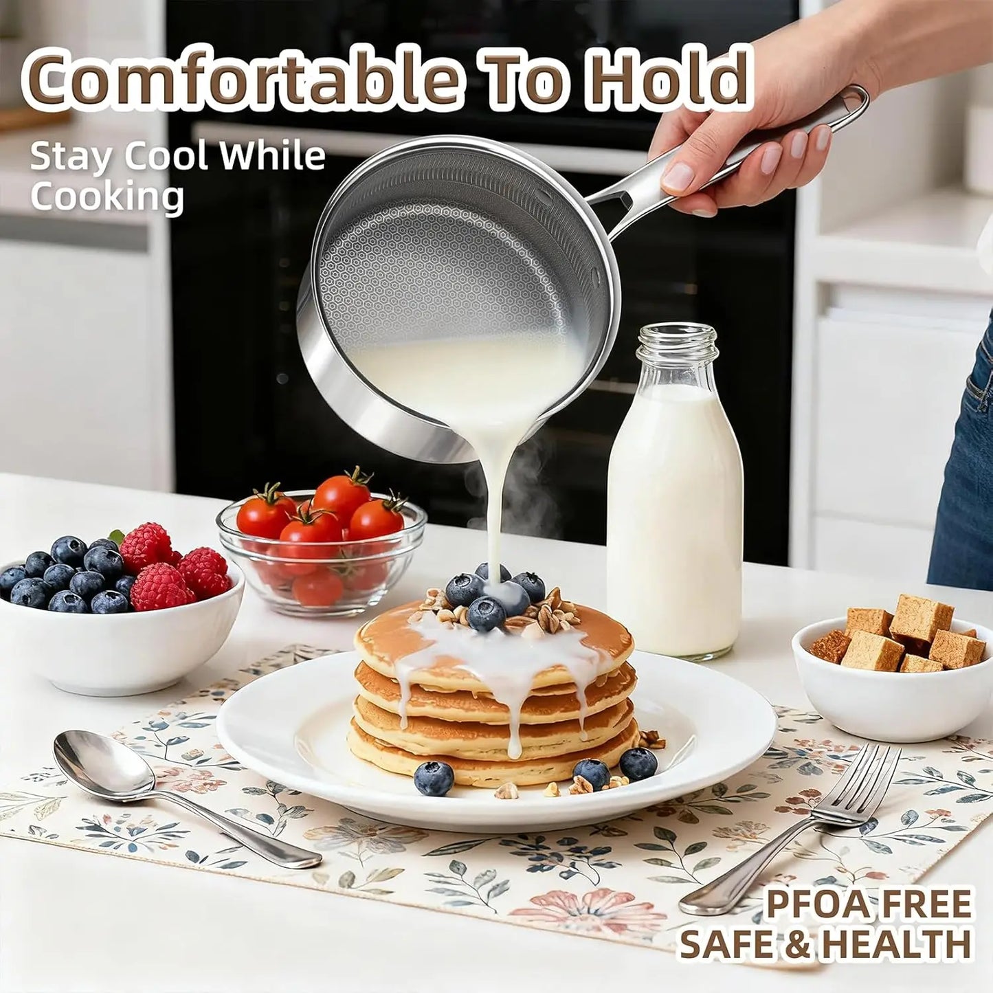 Stainless Steel Cookware Set With Nonstick Coating Induction Oven Safe