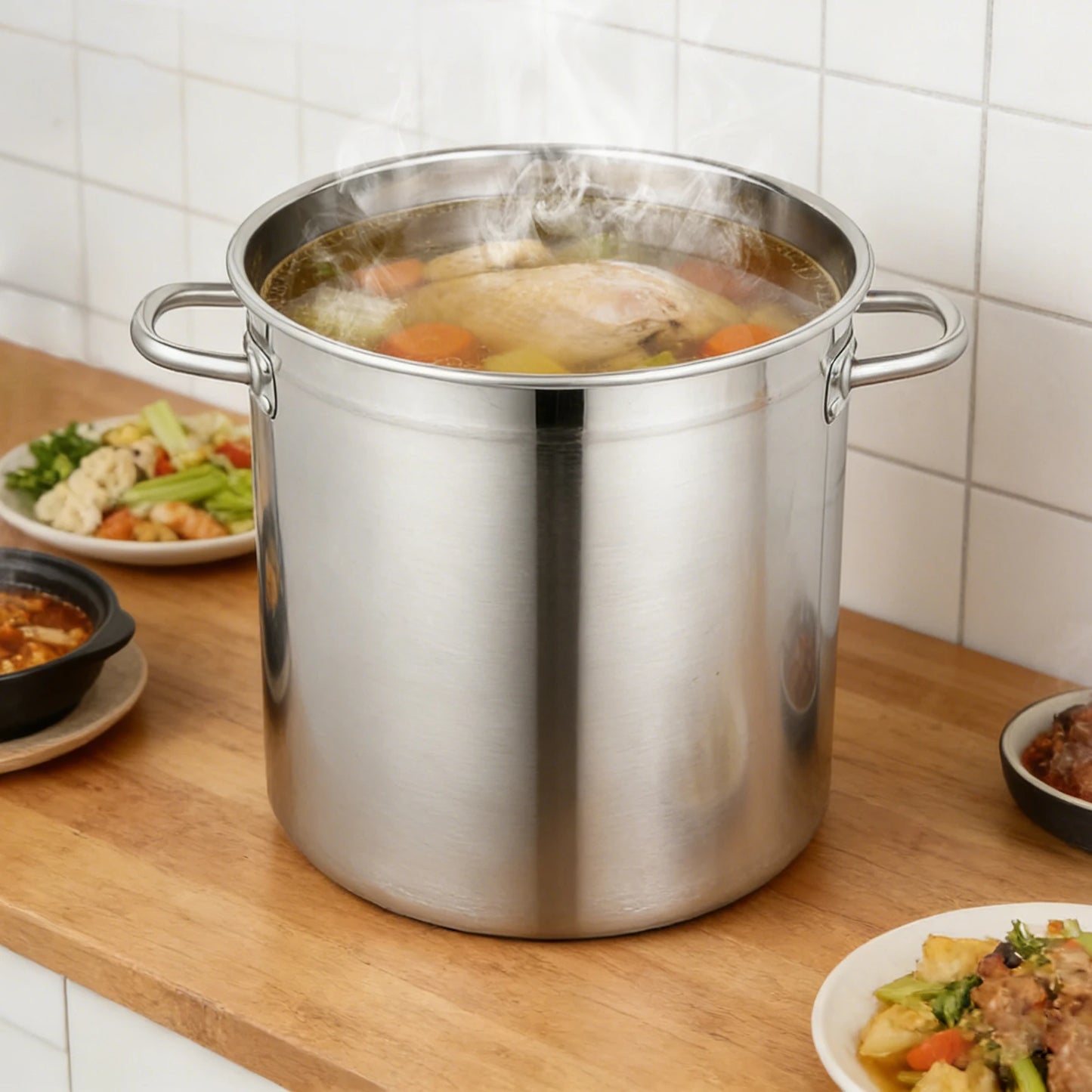 Stainless Steel Stockpot With Lid For Canning And Induction Cooking