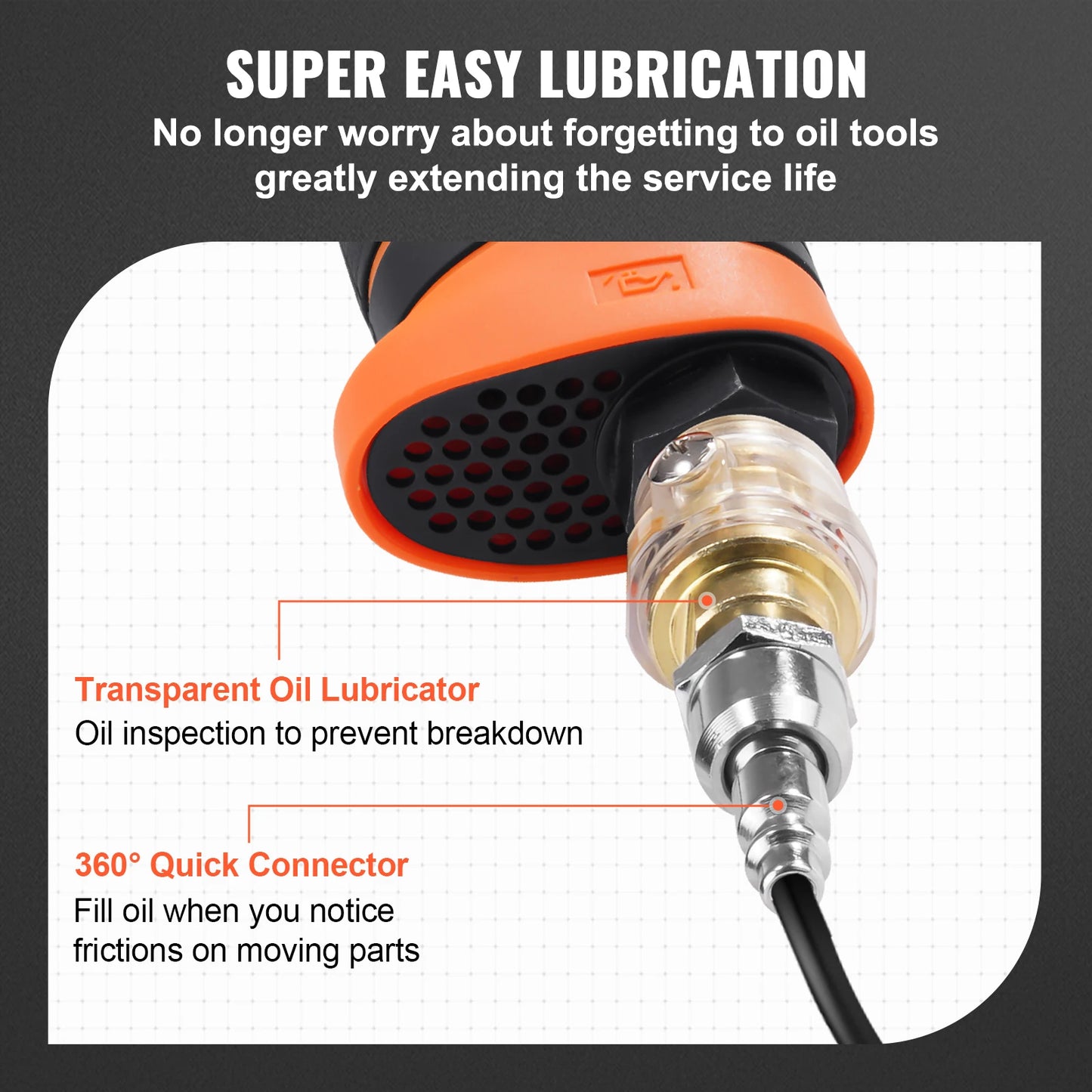 SucceBuy Pneumatic Impact Wrench With Half Inch Drive Socket Set
