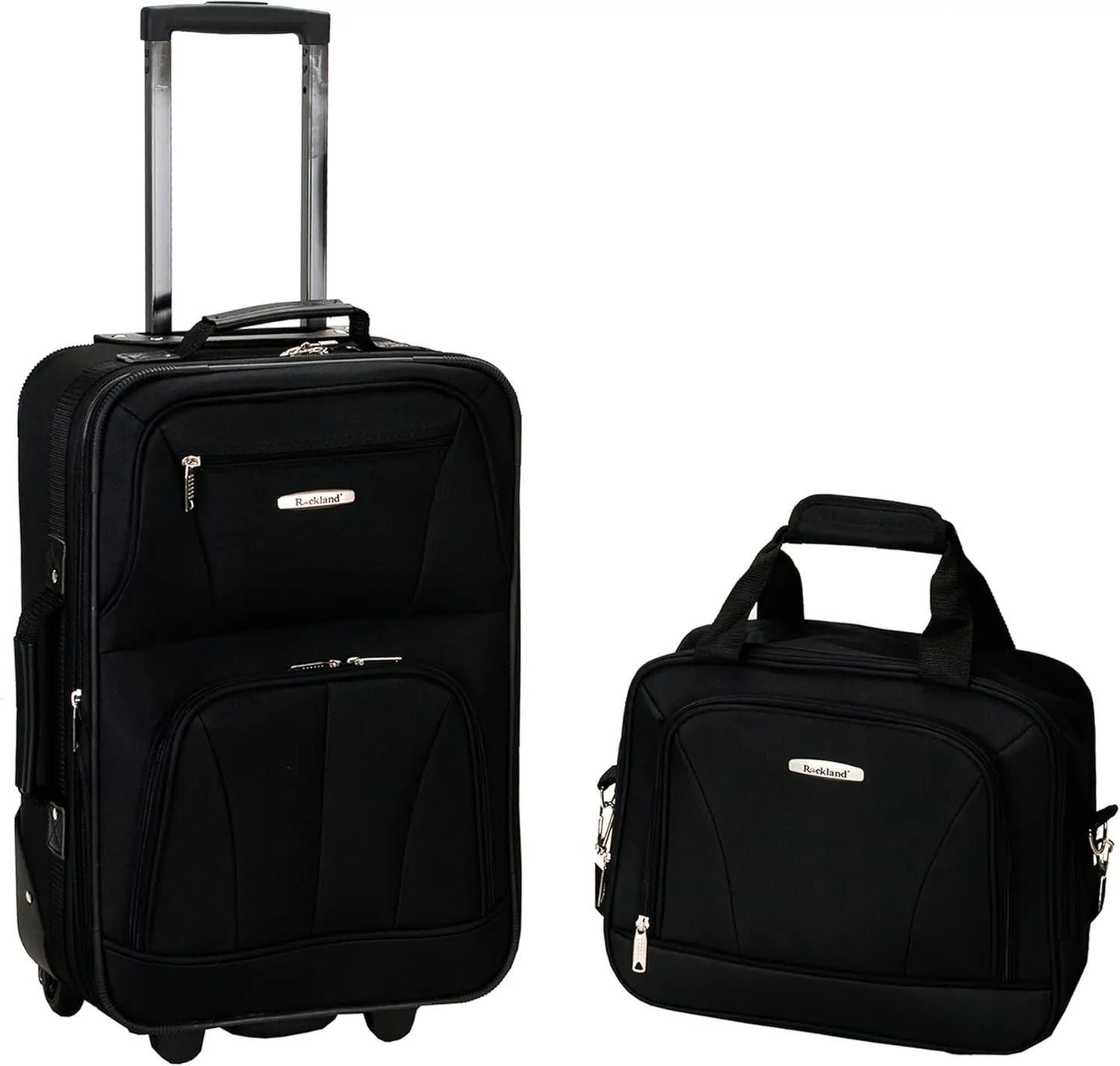Caster Expandable Softside Upright Luggage Set with Inline Skate Wheels