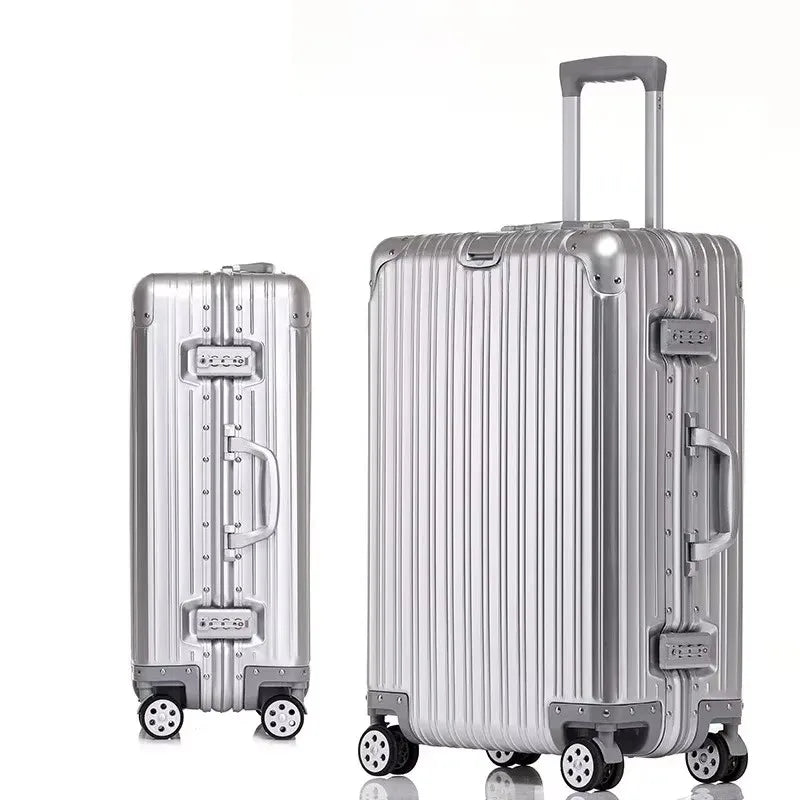 NONECN Aluminum Magnesium Alloy Travel Luggage Rolling Suitcase