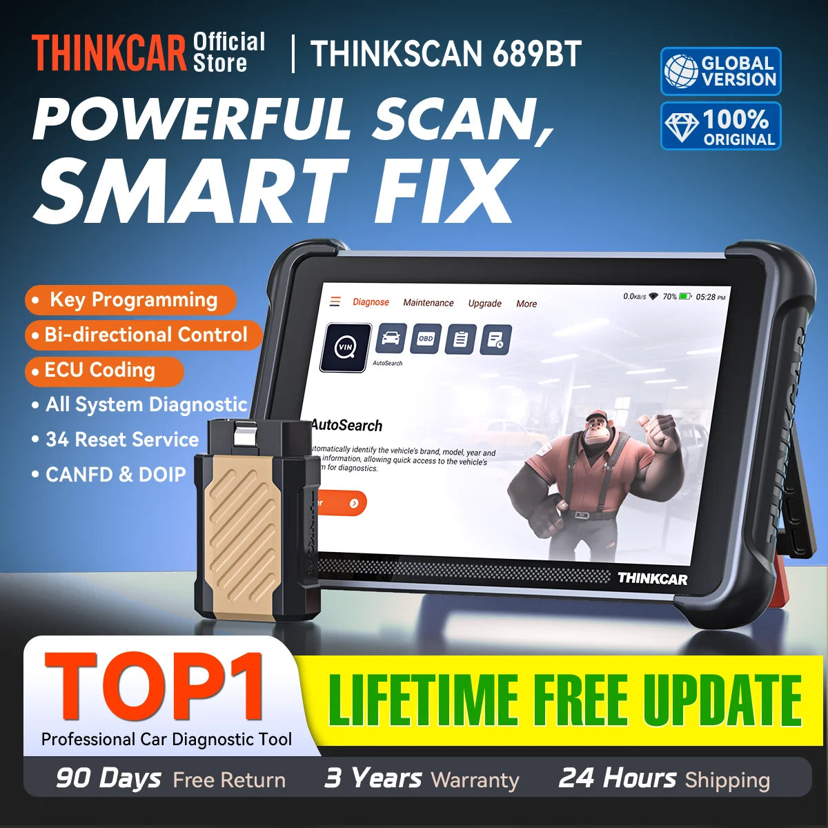 Thinkcar Thinkscan 689BT Key Programming Diagnostic OBD2 CANFD DOIP