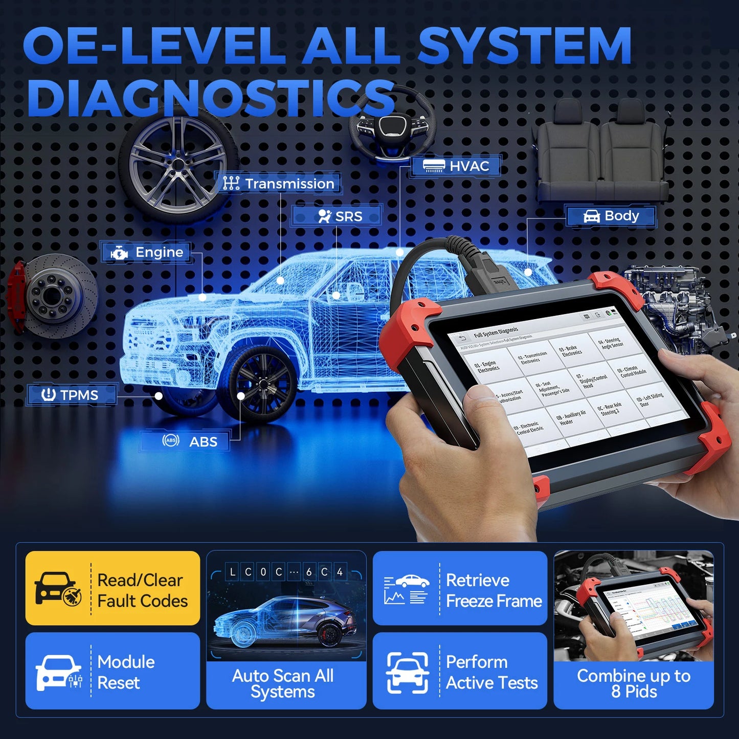 XTOOL D7 All System Car Diagnostic Scanner Bidirectional ECU Coding
