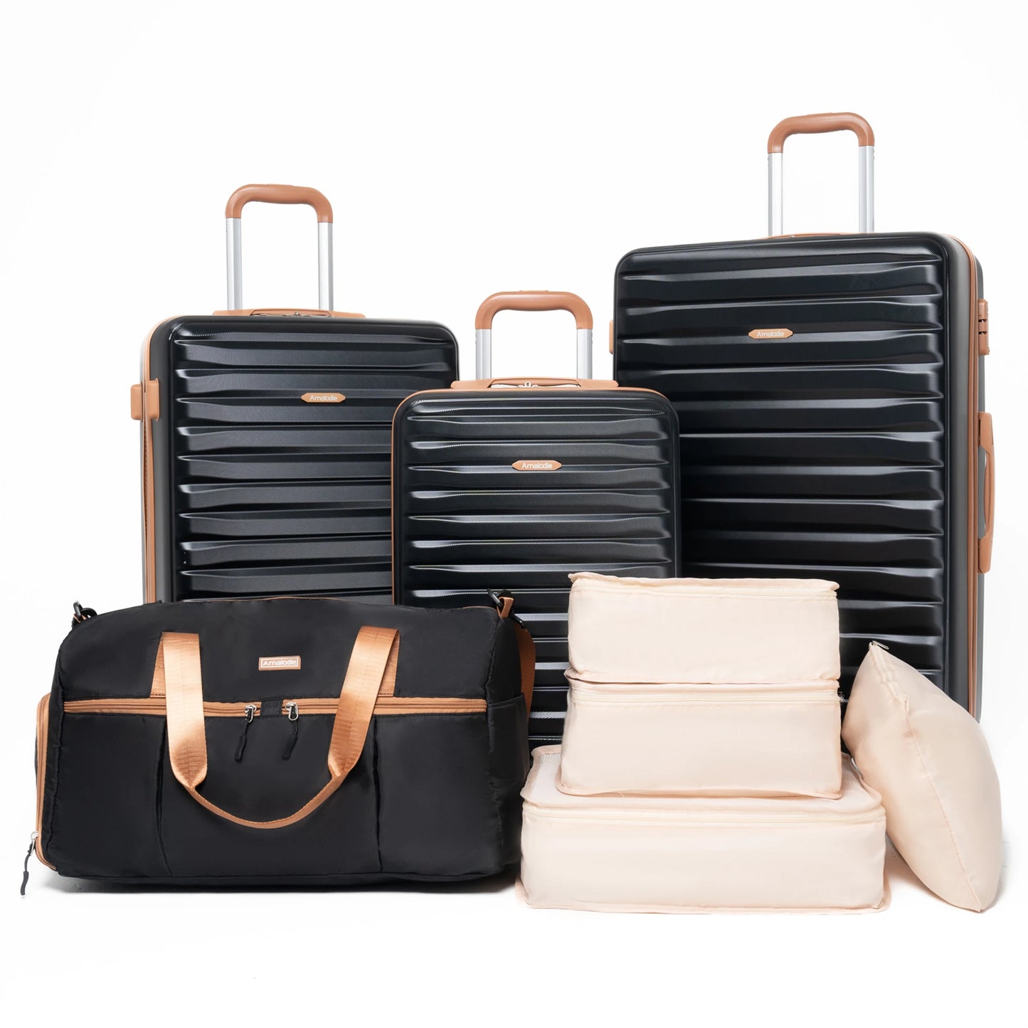 TravelhouseCN ABS Luggage Set With Spinner Wheels TSA Lock