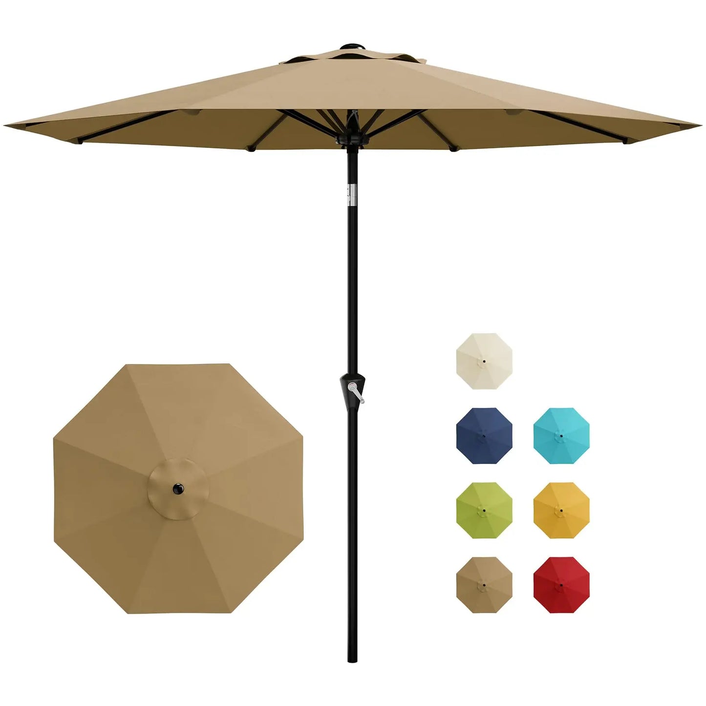 HiMISS Crank Tilt Patio Umbrella Outdoor Market UV Protection