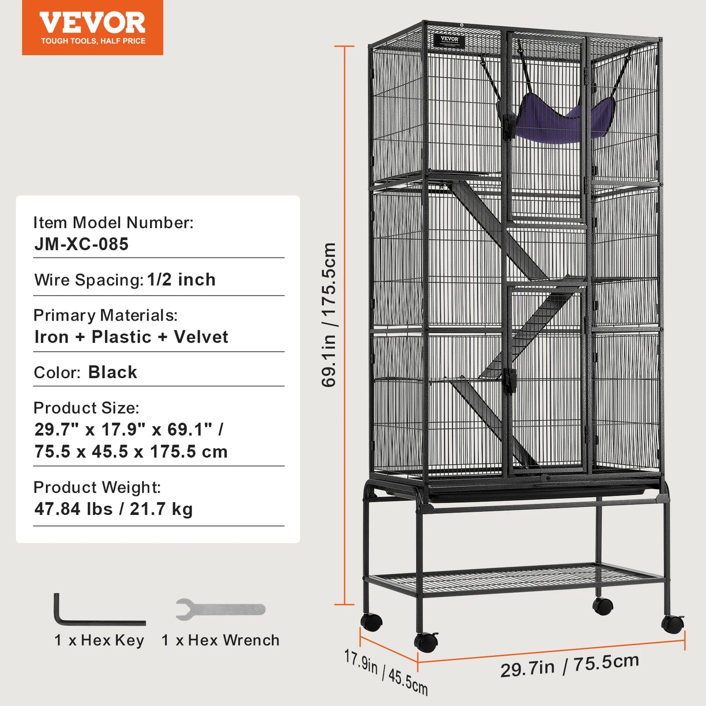 SucceBuy Metal Ferret Cage 4 Tier Critter Nation Cage