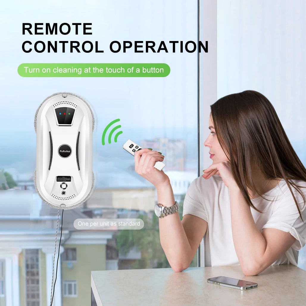 PuRuiKai AI Window Cleaning Robot Streak-Free For Windows Tiles