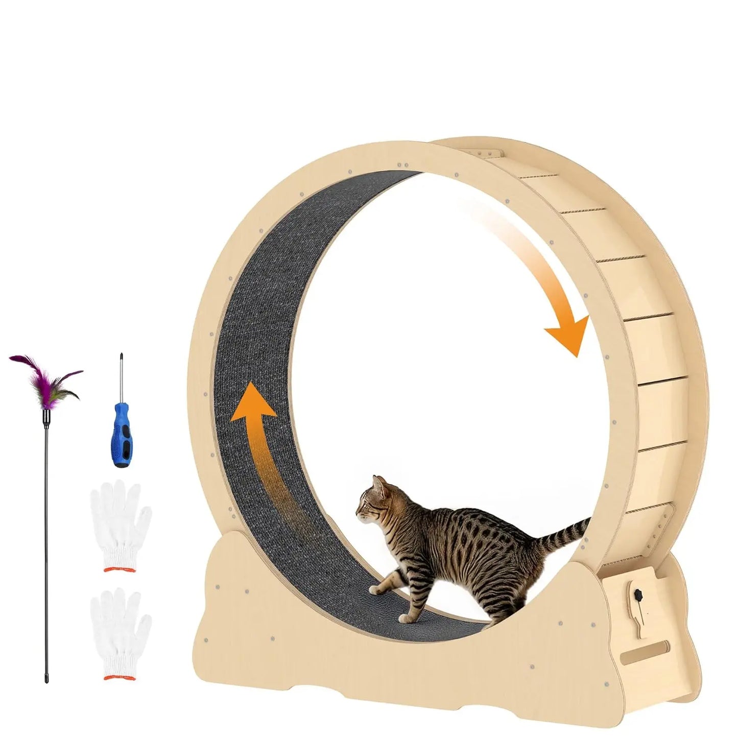 Cat Exercise Wheel Indoor Quiet Treadmill With Detachable Runway