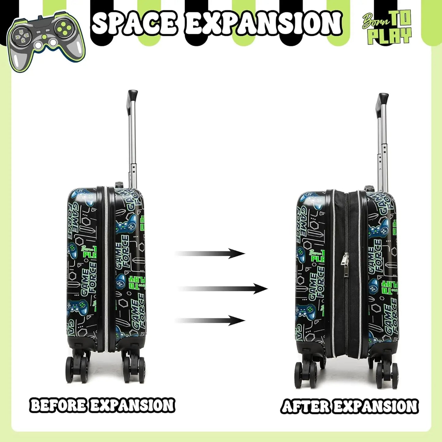 Kids Luggage Set With Spinner Wheels Airline Approved Carry On