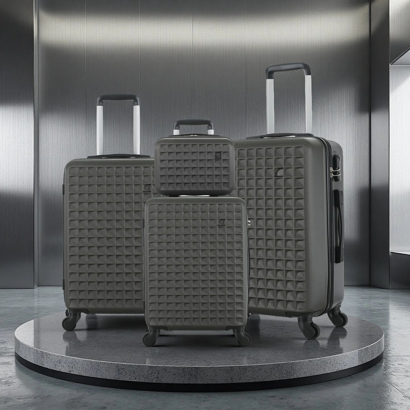 NONECN ABS Hardside 4-Piece Spinner Luggage Set With 3-Digit Lock