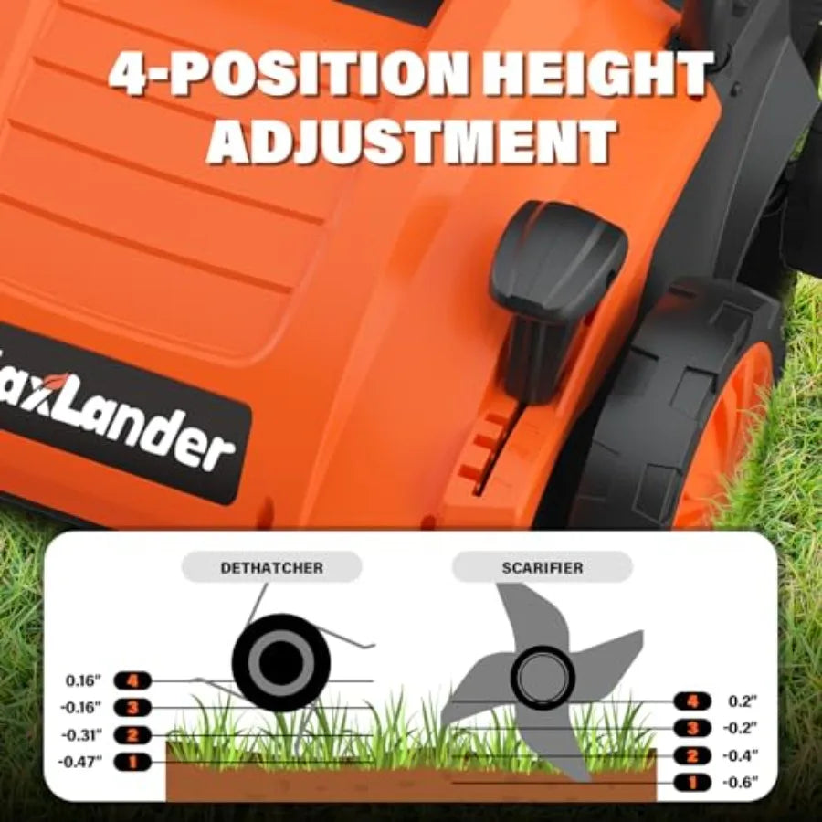YAO HUI HUANG Electric Dethatcher Scarifier 2 in 1 Lawn