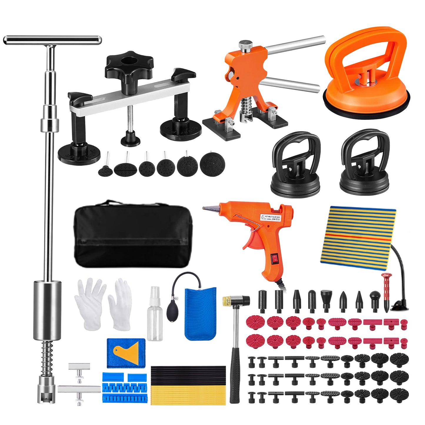 SucceBuy 107 Piece Auto Body Dent Repair Kit Paintless Dent Puller