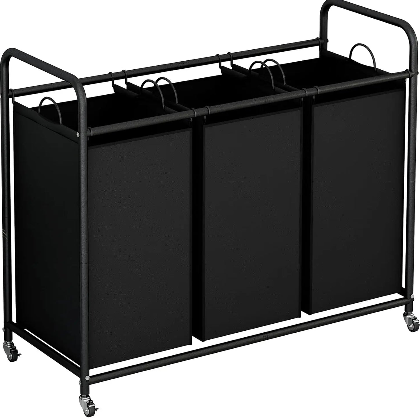 XMSJ 3 Bag Laundry Sorter Cart With Removable Bags