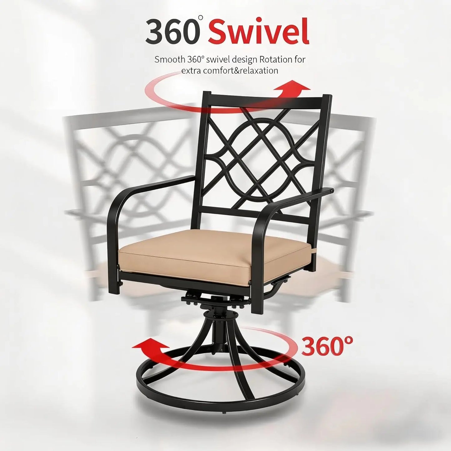 Metal Swivel Dining Chairs Set Of Four Outdoor Patio Furniture