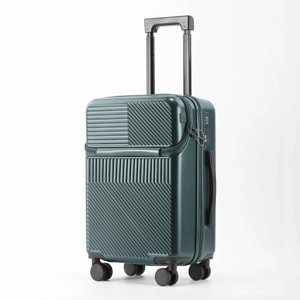 NONECN Luggage Stylish Business Suitcase With Cup Holder Carry On