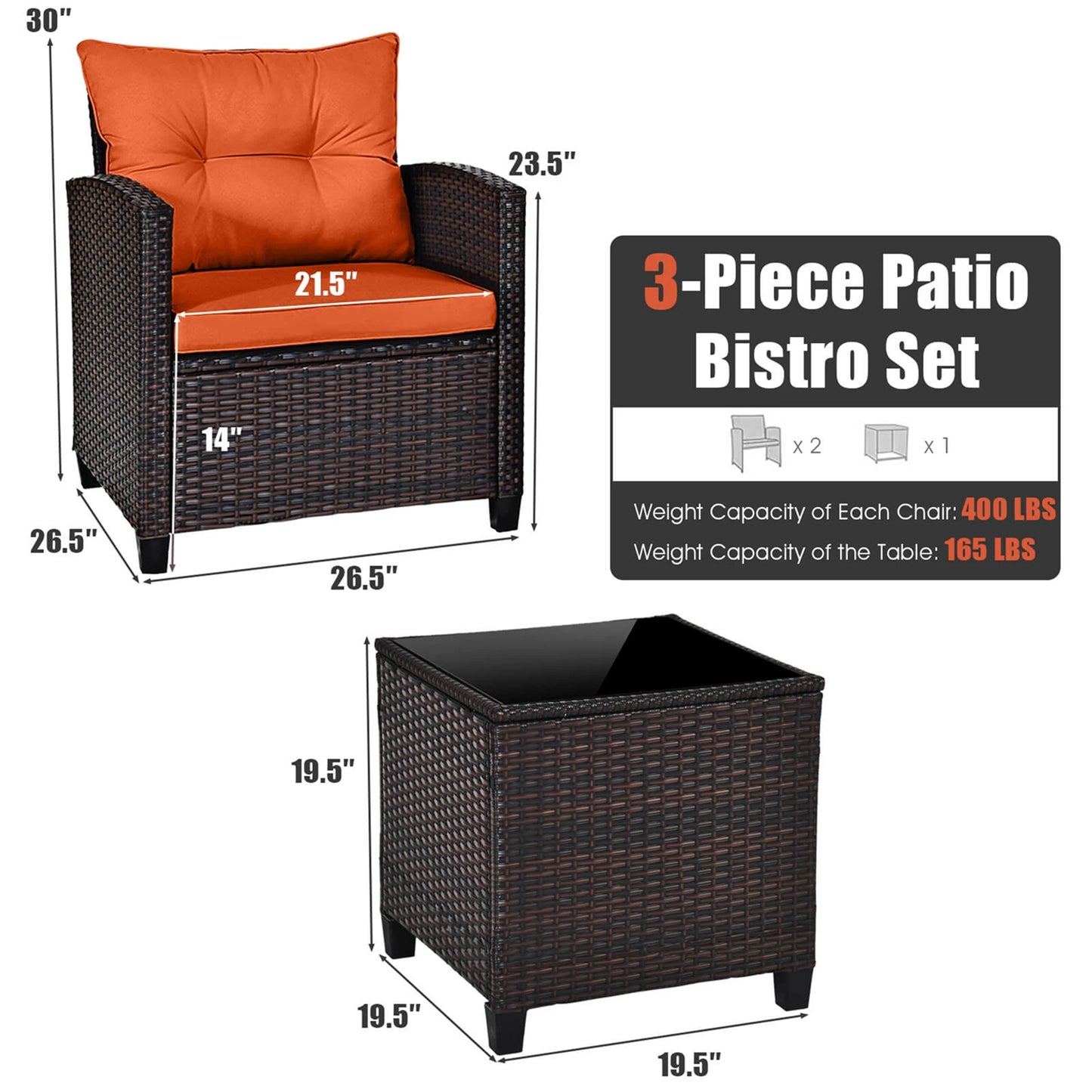 HOMASIS Patio Rattan Furniture Set Cushioned Sofa
