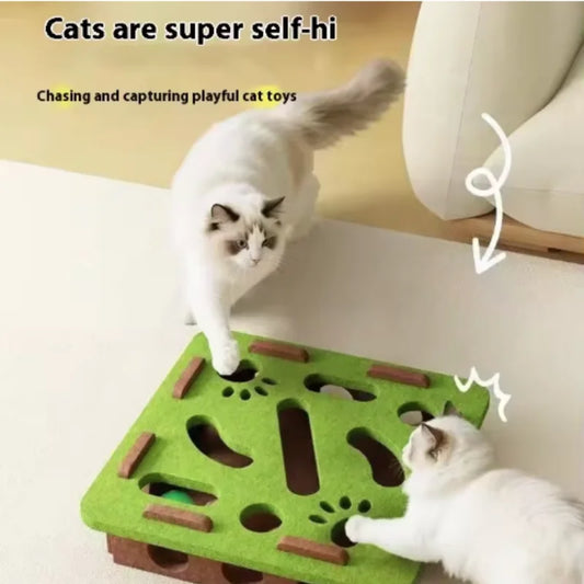 Interactive Cat Maze Puzzle Toy With Bell Balls For Kitten