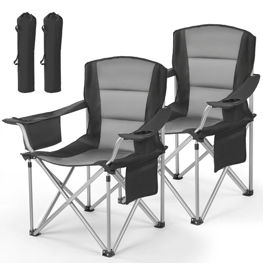 VEVOR Heavy Duty 2 Pack Oversized Camping Chairs Padded Backrest