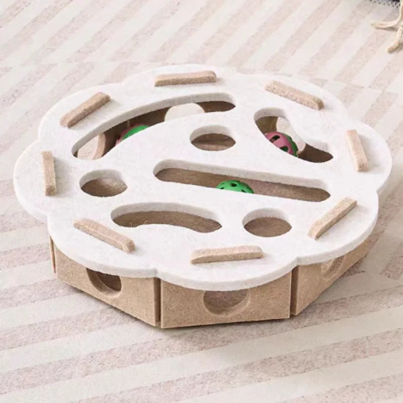 Interactive Cat Maze Puzzle Toy With Bell Balls For Kitten