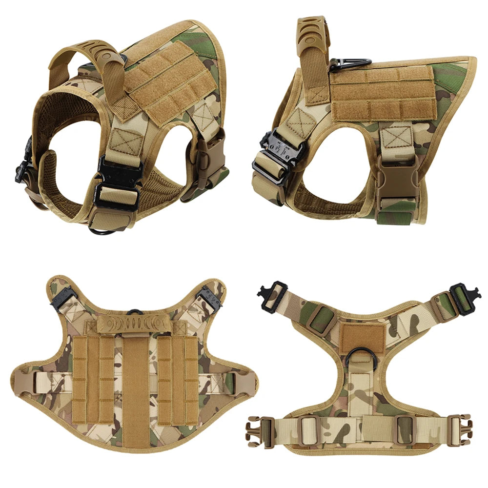 PETRAVEL Military Large Dog Harness Vest With Leash Set